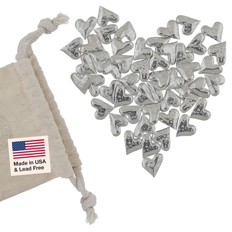 DANFORTH - Vilmain Original Heart Pocket Charms/Coins, Pewter, Made in USA, Gift Bag (Pack of 50) - Image 1